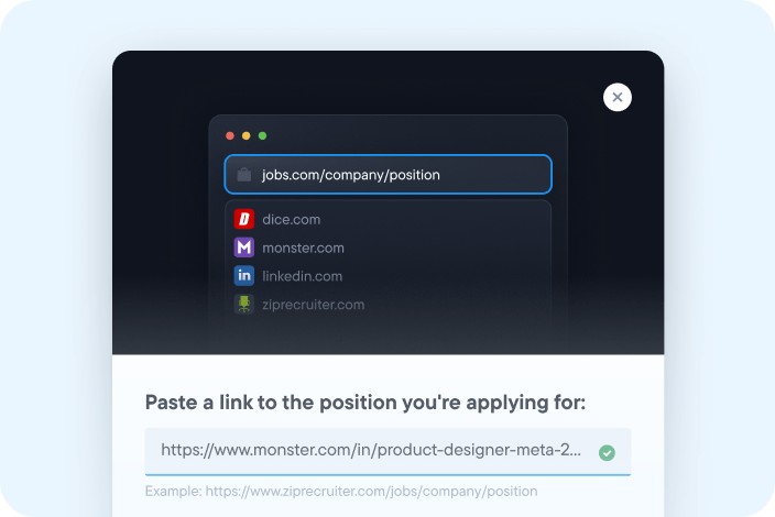 AI resume scanner feature that analyzes your resume against a job description for better matching