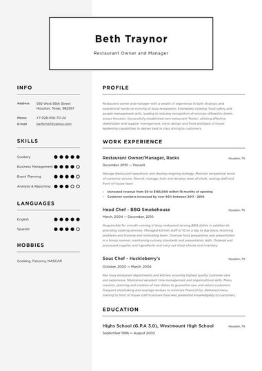 Minimalistisch cv-template Industrieel