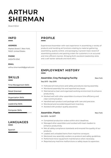 Simpel cv-template Strak