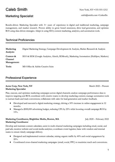 Specialist Template