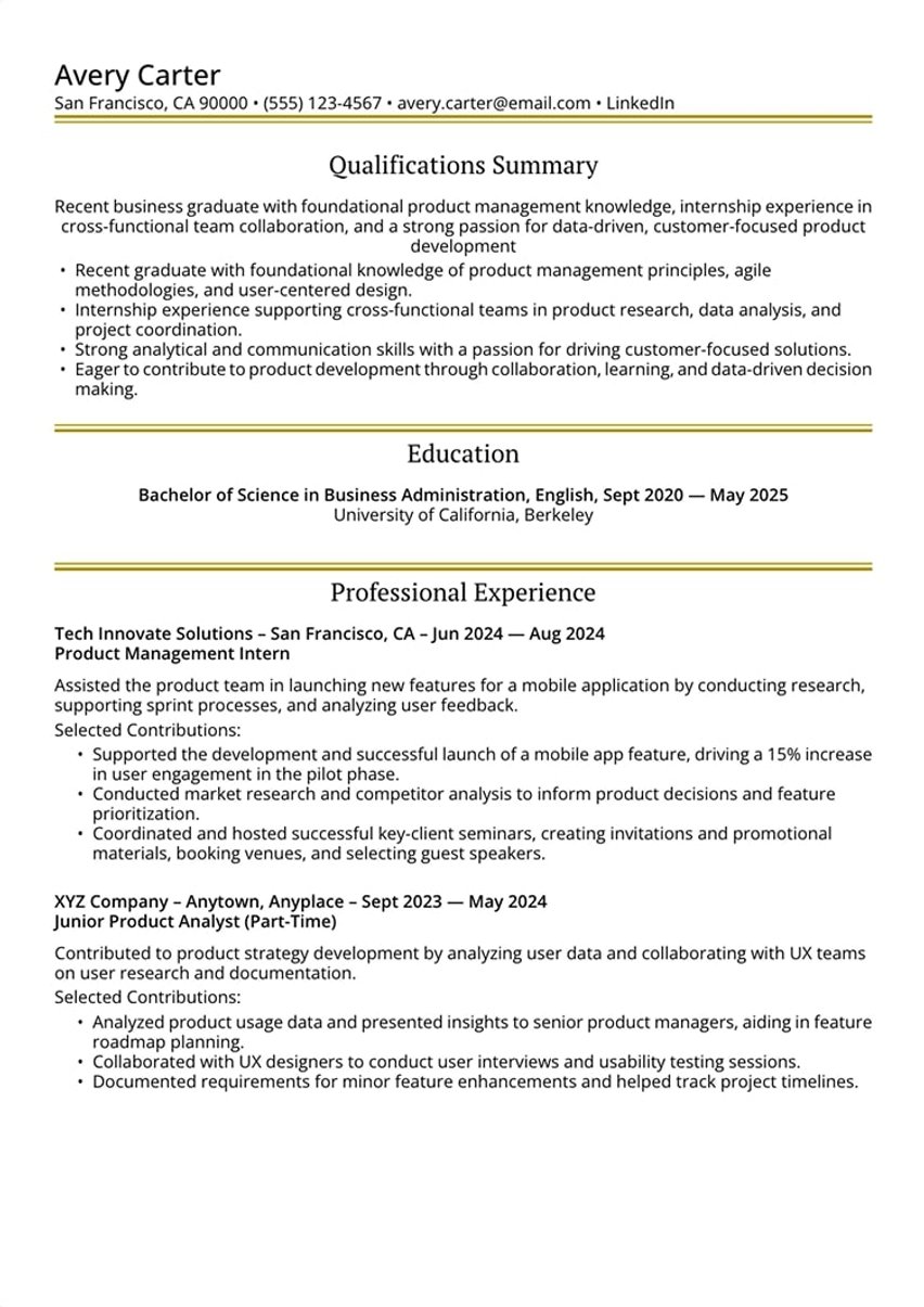 Instapniveau resume template